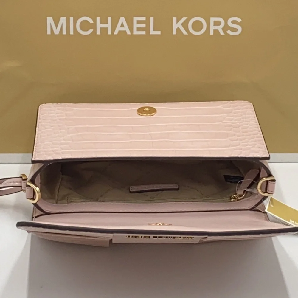MICHAEL KORS MERCER SM CLUTCH XBODY POWDER BLUSH